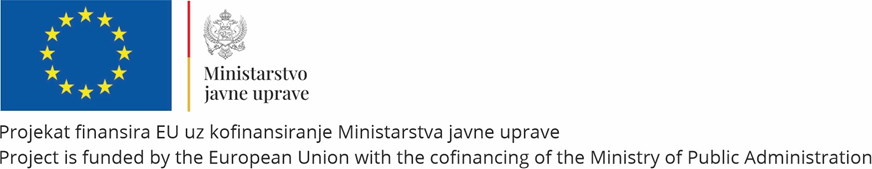 Image Projekat finansira: Evropska Unija uz kofinansiranje Ministarstva javne uprave Crne Gore